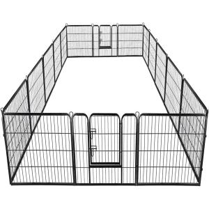 imageGiantex 40quot 168 Panel Pet Playpen with Door Foldable Dog Exercise Pen Portable FreeStanding Cat Fence for Outdoor ampamp Outdoor Metal Dog Puppy Cat Exercise Fence Barrier Kennel 8 Panels 4016 Panels