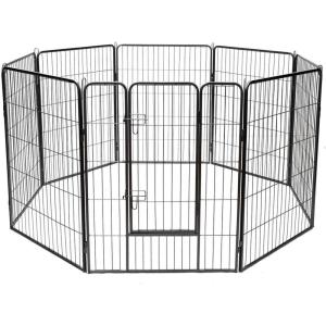 imageGiantex 40quot 168 Panel Pet Playpen with Door Foldable Dog Exercise Pen Portable FreeStanding Cat Fence for Outdoor ampamp Outdoor Metal Dog Puppy Cat Exercise Fence Barrier Kennel 8 Panels 408 Panels