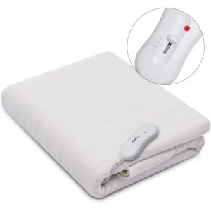 imageGiantex Electric Heated Mattress Pad Standard Massage Table Warmer Spa Table Heating Pad with Digital Timer and 5 Heat SettingsOverheat Protection Machine Washable Electric Mattress PadWhite71x30