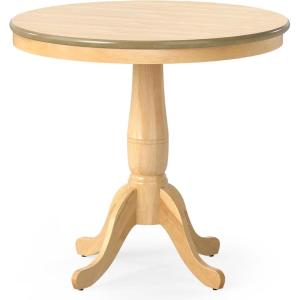 imageGiantex Round Dining Table for 24 People 32quot D X 30quot H Wooden Kitchen Table with Spacious Tabletop Pedestal Base Leisure End Tables for Bar Kitchen Dining Room Restaurant NaturalNatural