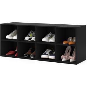 imageGiantex Shoe Bench 8 Cubes 40quot Entryway Bench with Storage 8Cubby Shoe Rack Shoe Organizer Storage Cabinet for Entryway Hallway Mudroom Living Room Bedroom Support up to 500 lbs WhiteBlack
