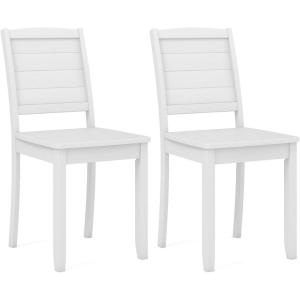 imageGiantex Wood Dining Chairs Set of 2 Modern Kitchen Chairs wRubber Wood Legs Curved Backrest Farmhouse Diner Chairs Wooden Armless Side Chairs for Home Dining Restaurant Load 400 LBS BlackWhite