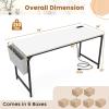 imageGiantex 10 FT Conference Table with Charging Station 2 PCS 60quot x 24quot Rectangular Large Meeting Room Desk with Storage Bag ampamp Hook Space Saving Seminar Table Modern Office Computer Desk for 4 PeopleWhite