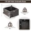 imageGiantex 170lbs Filled Umbrella Base with Wheels Heavy Duty Umbrella Stand with Fillable Planter Drainage Holes Outdoor Market Umbrella Holder for Patio Garden Deck Pool Dark BrownDark Brown