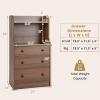 imageGiantex 3 Drawers Dresser for Bedroom  Modern Storage Dresser Chest of Drawers with 2 Shelves 3 PullOut Drawers Tall Nightstand with Antitoppling Device for Bedroom Living Room Entryway WalnutWalnut