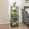 imageGiantex 3 Tier Tall Plant Stand Indoor 36 Inch Corner Plant Holder with Drawer ampamp Metal Frame Modern Plant Shelf for Multiple Flower Pots Square Plant Tables for Balcony Living room 1 PackGreymiddle Drawer