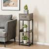imageGiantex 3 Tier Tall Plant Stand Indoor 36 Inch Corner Plant Holder with Drawer ampamp Metal Frame Modern Plant Shelf for Multiple Flower Pots Square Plant Tables for Balcony Living room 1 PackGreyTop Drawer