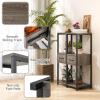 imageGiantex 3 Tier Tall Plant Stand Indoor 36 Inch Corner Plant Holder with Drawer ampamp Metal Frame Modern Plant Shelf for Multiple Flower Pots Square Plant Tables for Balcony Living room 1 PackGreymiddle Drawer
