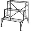 imageGiantex 3 Tiers Metal Plant Stand Ladder Flower Pots Outdoor w 132 lbs Capacity Heavy Duty Garden Display Shelf Flower Pot Holder Utility Storage Organizer Rack for Indoor Home Garden Patio Balcony