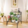 imageGiantex 3 Tiers Metal Plant Stand Ladder Flower Pots Outdoor w 132 lbs Capacity Heavy Duty Garden Display Shelf Flower Pot Holder Utility Storage Organizer Rack for Indoor Home Garden Patio Balcony