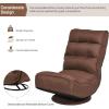 imageGiantex 360 Degree Swivel Gaming Chair 6 Position Adjustable Folding Floor Chair 300lb Spring Support Comfortable Padded Backrest Lazy Sofa Chair Game Rocker for Teens AdultsCoffee