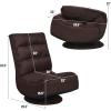 imageGiantex 360 Degree Swivel Gaming Chair 6 Position Adjustable Folding Floor Chair 300lb Spring Support Comfortable Padded Backrest Lazy Sofa Chair Game Rocker for Teens AdultsBrownness