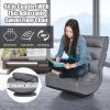 imageGiantex 360 Degree Swivel Gaming Chair 6 Position Adjustable Folding Floor Chair 300lb Spring Support Comfortable Padded Backrest Lazy Sofa Chair Game Rocker for Teens AdultsGrey