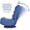 imageGiantex 360 Degree Swivel Gaming Chair 6 Position Adjustable Folding Floor Chair 300lb Spring Support Comfortable Padded Backrest Lazy Sofa Chair Game Rocker for Teens AdultsNavy Blue