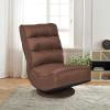 imageGiantex 360 Degree Swivel Gaming Chair 6 Position Adjustable Folding Floor Chair 300lb Spring Support Comfortable Padded Backrest Lazy Sofa Chair Game Rocker for Teens AdultsCoffee