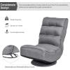 imageGiantex 360 Degree Swivel Gaming Chair 6 Position Adjustable Folding Floor Chair 300lb Spring Support Comfortable Padded Backrest Lazy Sofa Chair Game Rocker for Teens AdultsGrey