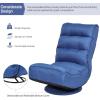 imageGiantex 360 Degree Swivel Gaming Chair 6 Position Adjustable Folding Floor Chair 300lb Spring Support Comfortable Padded Backrest Lazy Sofa Chair Game Rocker for Teens AdultsNavy Blue