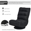 imageGiantex 360 Degree Swivel Gaming Chair 6 Position Adjustable Folding Floor Chair 300lb Spring Support Comfortable Padded Backrest Lazy Sofa Chair Game Rocker for Teens AdultsBlack