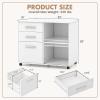 imageGiantex 3Drawer File Cabinet for Office  Home Mobile Lateral Filing Cabinet with Hanging Bars Open Storage Shelves 5 Universal Wheels Printer Stand for Letter Size Storage Cabinet WhiteWhite