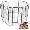 imageGiantex 40 inch Dog Fence with Door 168 Panels Dog Playpen for Outside Large Dogs Portable Pet Playpen Fencing Enclosures Heavy Duty Metal Camping Fences for The Yard 16 Panels 40 inch8 Panels