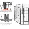 imageGiantex 40 inch Dog Fence with Door 168 Panels Dog Playpen for Outside Large Dogs Portable Pet Playpen Fencing Enclosures Heavy Duty Metal Camping Fences for The Yard 16 Panels 40 inch8 Panels