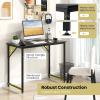 imageGiantex 40Inch Black Small Computer Desk Home Office Writing Desk with HeavyDuty Metal Frame Modern Simple Gaming Table PC Workstation Versatile Small Desk for BedroomBlack