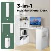 imageGiantex 48 Inch Computer Desk with Bookshelf 3in1 Home Office Desk with 4Tier Bookcase ampamp CPU Stand SpaceSaving Reversible Writing Desk Work Table for Bedroom Study Room Office WhiteWhite