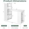 imageGiantex 48 Inch Computer Desk with Bookshelf 3in1 Home Office Desk with 4Tier Bookcase ampamp CPU Stand SpaceSaving Reversible Writing Desk Work Table for Bedroom Study Room Office WhiteWhite