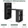 imageGiantex 48 Inch Computer Desk with Bookshelf 3in1 Home Office Desk with 4Tier Bookcase ampamp CPU Stand SpaceSaving Reversible Writing Desk Work Table for Bedroom Study Room Office WhiteBlack