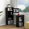 imageGiantex 48 Inch Computer Desk with Bookshelf 3in1 Home Office Desk with 4Tier Bookcase ampamp CPU Stand SpaceSaving Reversible Writing Desk Work Table for Bedroom Study Room Office WhiteBlack