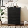 imageGiantex 5Drawer Dresser for Bedroom 415quot Storage Cabinet with 5 Drawers AntiTip Kit Multipurpose Clothes Organizer Chest of Drawers for Closet Nursery Entryway Storage Floor Cabinet BlackBlack