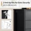 imageGiantex 5Drawer Dresser for Bedroom 415quot Storage Cabinet with 5 Drawers AntiTip Kit Multipurpose Clothes Organizer Chest of Drawers for Closet Nursery Entryway Storage Floor Cabinet BlackBlack