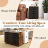 imageGiantex 5Drawer Storage Cabinet Mobile Lateral File Cabinet with Drawers Wheels Rolling Chest of Drawers 195quot x 16quot x 255quot for Office Under Desk Living Room StudyRustic Brownblack