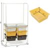 imageGiantex 6 Drawer Storage Cart Office School Organizer Cart Rolling Drawer Cart for Tools Scrapbook Paper or Bathroom Storage Shelf Beige Yellow ampamp Black