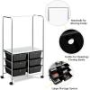 imageGiantex 6 Drawer Storage Cart Office School Organizer Cart Rolling Drawer Cart for Tools Scrapbook Paper or Bathroom Storage Shelf Black