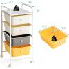imageGiantex 6 Storage Drawer Cart Rolling Organizer Cart for Tools Scrapbook Paper Home Office School Multipurpose Mobile Utility Cart Beige ampamp YellowBeigeYellowGray