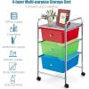 imageGiantex 6 Storage Drawer Cart Rolling Organizer Cart for Tools Scrapbook Paper Home Office School Multipurpose Mobile Utility Cart Beige ampamp YellowMulticolor