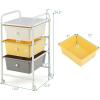 imageGiantex 6 Storage Drawer Cart Rolling Organizer Cart for Tools Scrapbook Paper Home Office School Multipurpose Mobile Utility Cart Beige ampamp YellowBeigeYellowGray