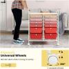 imageGiantex 6 Storage Drawer Cart Rolling Organizer Cart for Tools Scrapbook Paper Home Office School Multipurpose Mobile Utility Cart Beige ampamp YellowPink Gradient