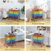 imageGiantex 6 Storage Drawer Cart Rolling Organizer Cart for Tools Scrapbook Paper Home Office School Multipurpose Mobile Utility Cart Beige ampamp YellowMulticolor