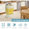imageGiantex 6 Storage Drawer Cart Rolling Organizer Cart for Tools Scrapbook Paper Home Office School Multipurpose Mobile Utility Cart Beige ampamp YellowBeigeYellow