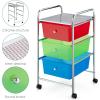 imageGiantex 6 Storage Drawer Cart Rolling Organizer Cart for Tools Scrapbook Paper Home Office School Multipurpose Mobile Utility Cart Beige ampamp YellowMulticolor