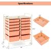 imageGiantex 6 Storage Drawer Cart Rolling Organizer Cart for Tools Scrapbook Paper Home Office School Multipurpose Mobile Utility Cart Beige ampamp YellowPeach Fuzz