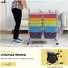 imageGiantex 6 Storage Drawer Cart Rolling Organizer Cart for Tools Scrapbook Paper Home Office School Multipurpose Mobile Utility Cart Beige ampamp YellowMulticolor