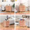imageGiantex 6 Storage Drawer Cart Rolling Organizer Cart for Tools Scrapbook Paper Home Office School Multipurpose Mobile Utility Cart Beige ampamp YellowPeach Fuzz