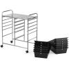 imageGiantex 6 Storage Drawer Cart Rolling Organizer Cart for Tools Scrapbook Paper Home Office School Multipurpose Mobile Utility Cart Beige ampamp YellowBlack