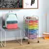 imageGiantex 6 Storage Drawer Cart Rolling Organizer Cart for Tools Scrapbook Paper Home Office School Multipurpose Mobile Utility Cart Beige ampamp YellowMulticolor