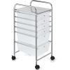 imageGiantex 6 Storage Drawer Cart Rolling Organizer Cart for Tools Scrapbook Paper Home Office School Multipurpose Mobile Utility Cart Beige ampamp YellowClear White