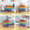 imageGiantex 6 Storage Drawer Cart Rolling Organizer Cart for Tools Scrapbook Paper Home Office School Multipurpose Mobile Utility Cart Beige ampamp YellowRedOrangeGreenTurquoisePurple