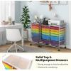 imageGiantex 6 Storage Drawer Cart Rolling Organizer Cart for Tools Scrapbook Paper Home Office School Multipurpose Mobile Utility Cart Beige ampamp YellowMulticolor